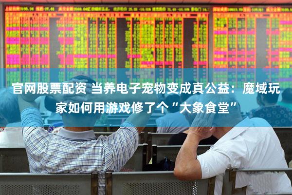 官网股票配资 当养电子宠物变成真公益：魔域玩家如何用游戏修了个“大象食堂”